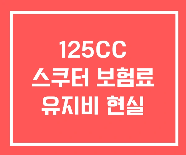 125CC 스쿠터 보험료 유지비 현실