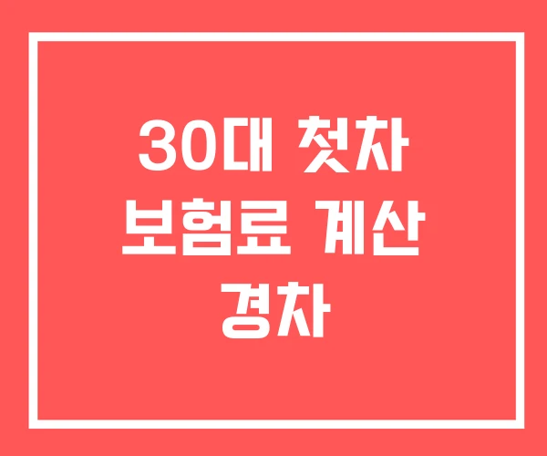 30대 첫차 보험료 계산 경차 30대 첫차 보험료 계산 경차