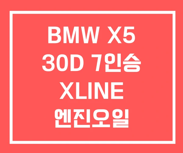 BMW X5 30D 7인승 XLINE 엔진오일 BMW X5 30D 7인승 XLINE 엔진오일