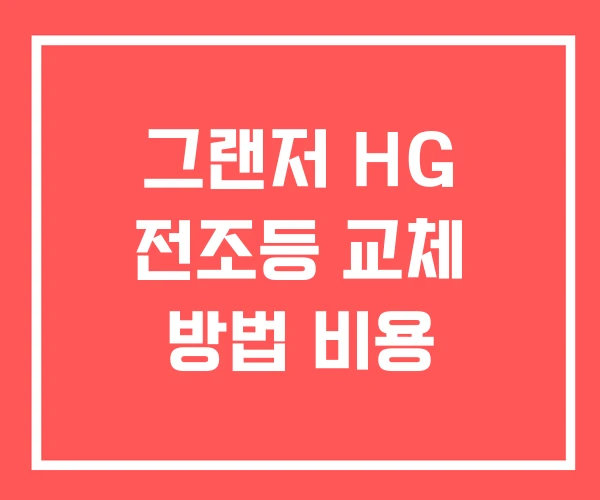 그랜저 HG 전조등 교체 방법 비용 그랜저 HG 전조등 교체 방법 비용