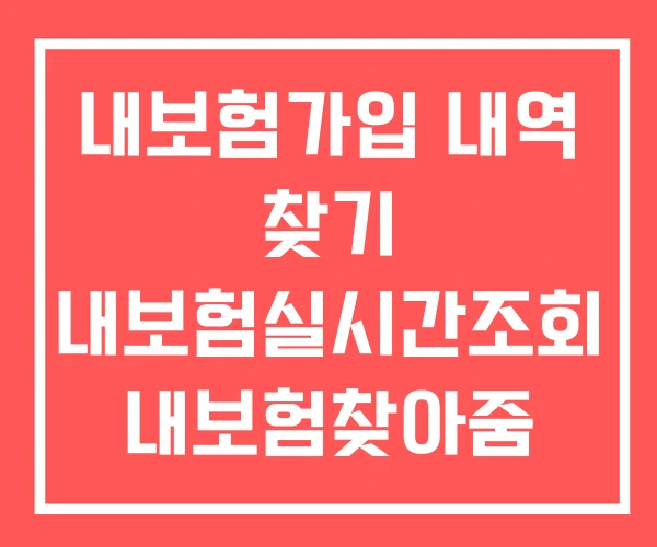 내보험가입 내역 찾기 내보험실시간조회 내보험찾아줌 내보험가입 내역 찾기 내보험실시간조회 내보험찾아줌