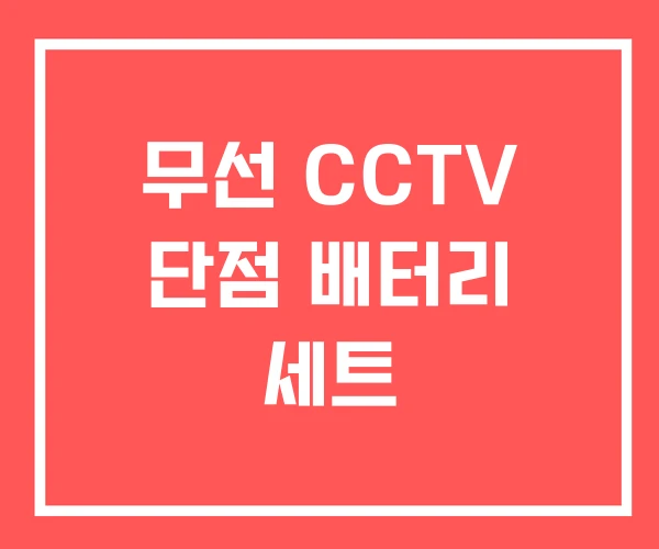 무선 CCTV 단점 배터리 세트