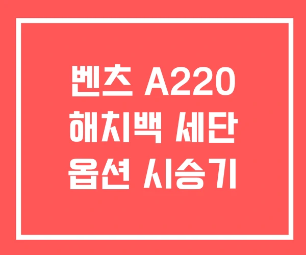 벤츠 A220 해치백 세단 옵션 시승기 벤츠 A220 해치백 세단 옵션 시승기
