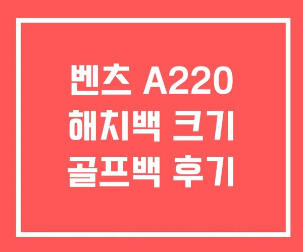 벤츠 A220 해치백 크기 골프백 후기 벤츠 A220 해치백 크기 골프백 후기