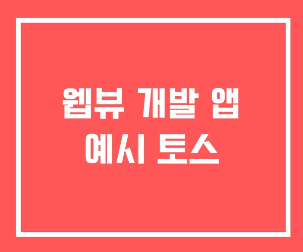 웹뷰 개발 앱 예시 토스 웹뷰 개발 앱 예시 토스