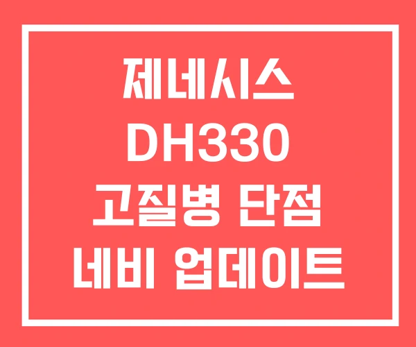제네시스 DH330 고질병 단점 네비 업데이트 제네시스 DH330 고질병 단점 네비 업데이트