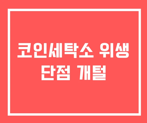 코인세탁소 위생 단점 개털