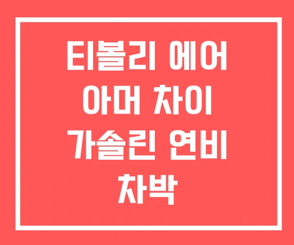 티볼리 에어 아머 차이 가솔린 연비 차박