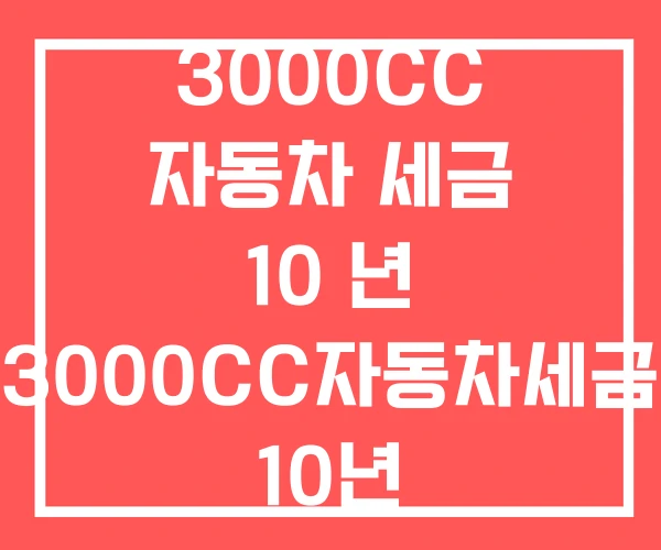 3000CC 자동차 세금 10 년 3000CC자동차세금 10년