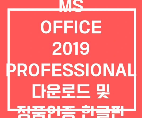 MS OFFICE 2019 PROFESSIONAL 다운로드 및 정품인증 한글판 MS OFFICE 2019 PROFESSIONAL 다운로드 및 정품인증 한글판